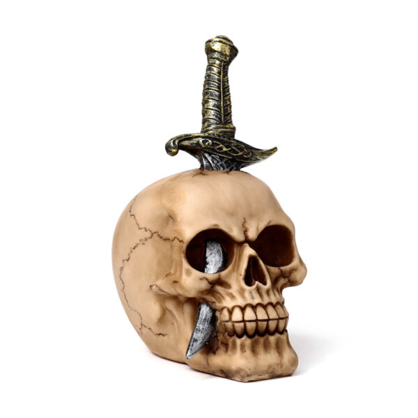 Decorative Skull Ornament Pierced with Sword