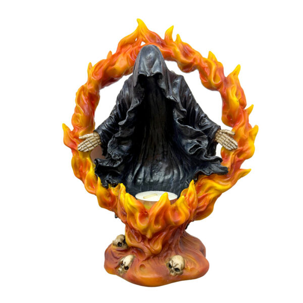 Resin Tea Light Holder - The Reaper of Death Ring of Fire