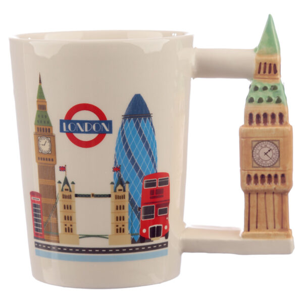 Collectable Big Ben Shaped Handle Ceramic Mug