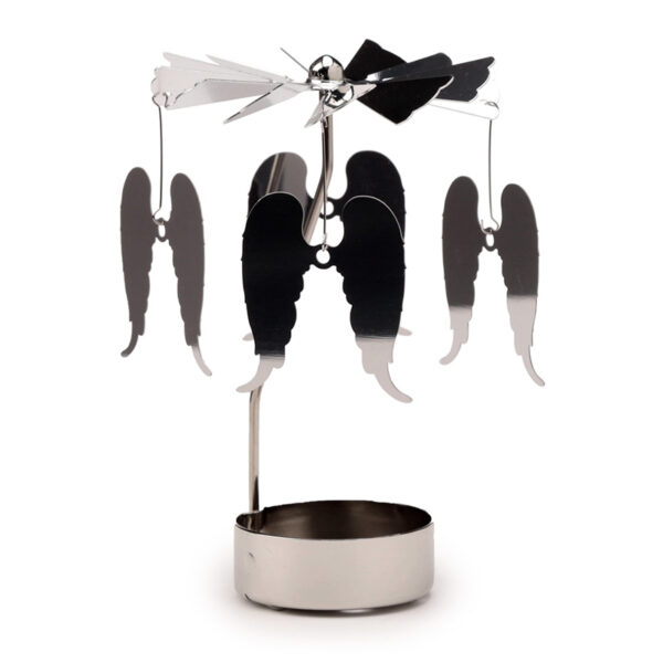 Spinning Tea Light Carousel Candle Holder - Angel Wings