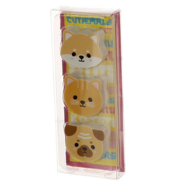 Eraser 3 Piece Set - Adoramals Pets (Cat/Pug/Shiba Inu)