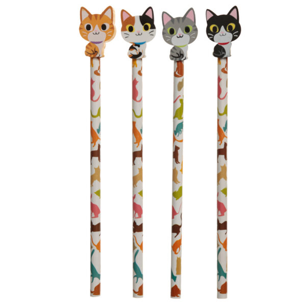 Fun Cat Pencil and Eraser Set