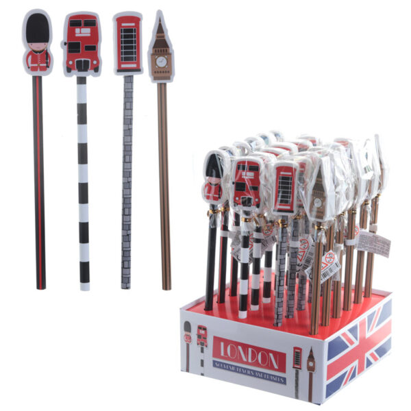 Novelty London Design Pencil and Eraser Set