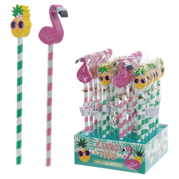 Cute Tropical Design Pencil and Eraser Set