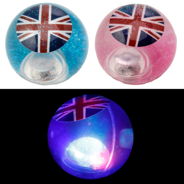 Fun Kids Flashing Bouncy Union Jack Glitter Ball