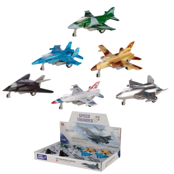 Fun Kids Pull Back Fighter Jet Plane Toy