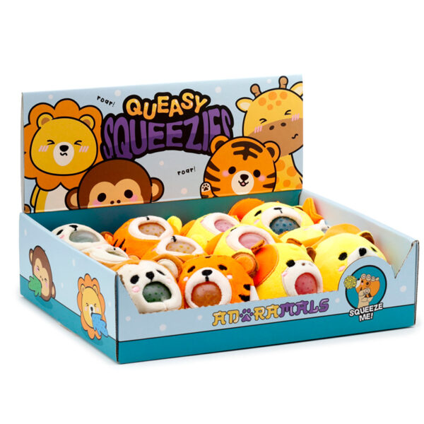 Queasy Squeezies Fidget Toy - Adoramals Zoo Lion, Giraffe, Monkey, Tiger