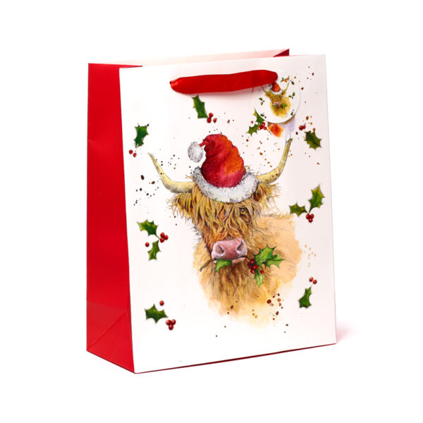 Gift Bag (Large) - Jan Pashley Christmas Highland Coo