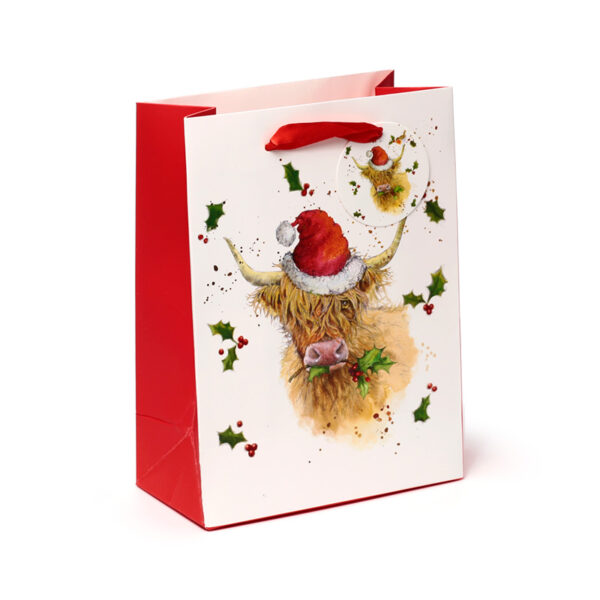 Gift Bag (Medium) - Jan Pashley Christmas Highland Coo