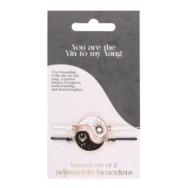 You are the Yin to my Yang adjustable bracelet set featuring a yin-yang design and friendship theme.